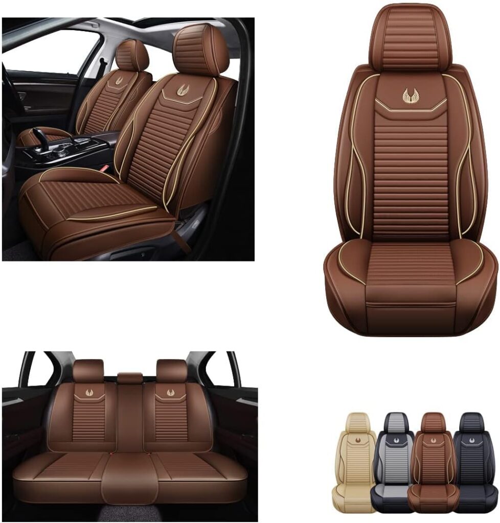 OASIS AUTO Car Seat Covers Premium Waterproof  Leather Seats for Your Car
