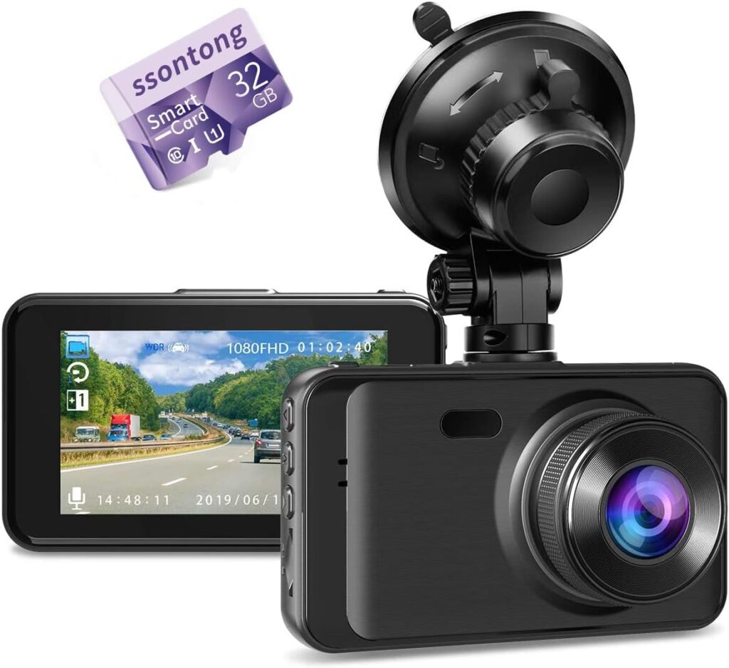 Dash Camera for Car, Dash Cams FHD 1080P Car Camera Front with 32GB Card, 