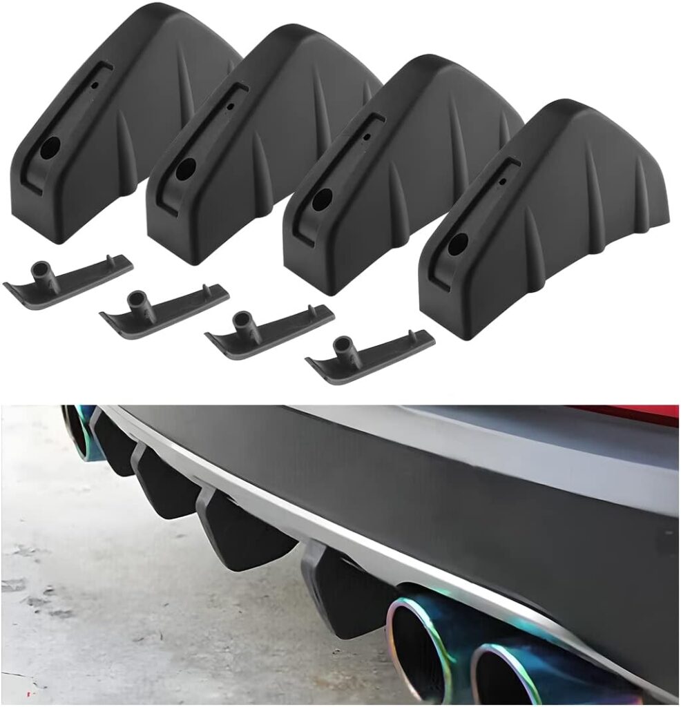 4pcs Car Rear Lower Bumper Wing