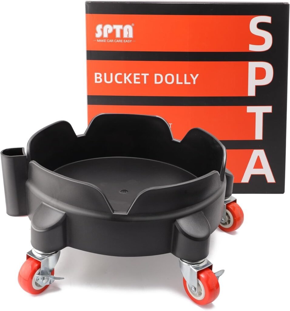 Clean and Organized Car: bucket dolly with 5 wheels
