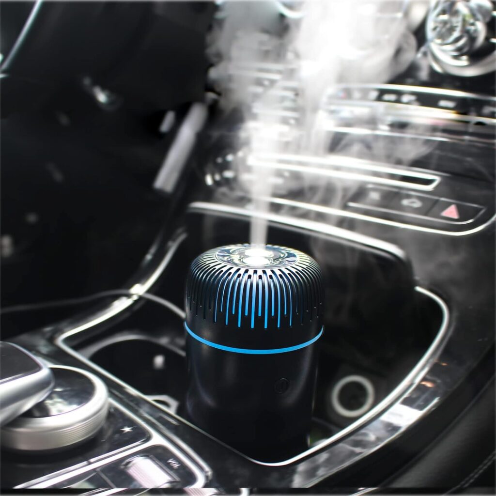 Car Diffuser, USB 100ml Mini Humidifier Essential Oil Diffuser Car Freshener Aromatherapy Diffuser(Black)