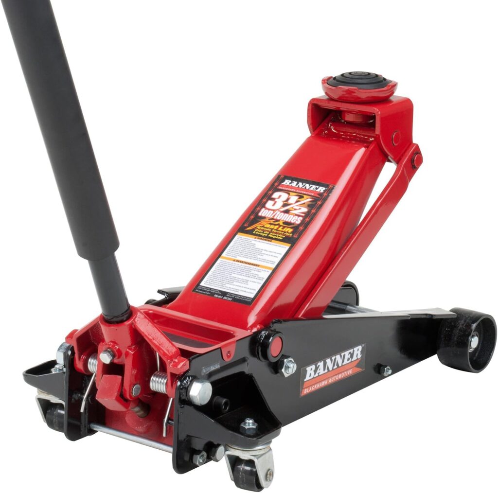 Black/Red Fast Lift Service Jack - 3.5 Ton Capacity