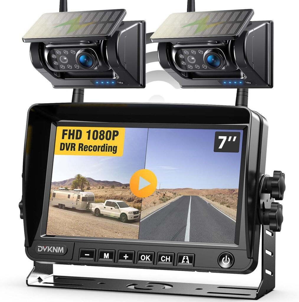 2 Magnetic Solar Wireless Backup Camera HD1080P  solar-powered cars